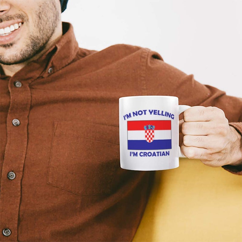 Speedy Pros I'M Not Yelling I Am Croatian Croatia Croatians Ceramic Coffee Tea Mug Cup Holiday Christmas Hanukkah Gift For Men & Women - Image 4